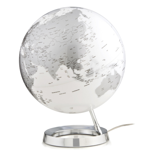 Illuminated globe "Light&Colour" Metal Chrome - Ø 30 cm