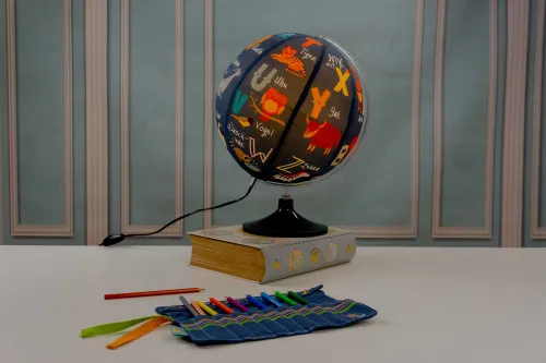 Sewing globe alphabet soup