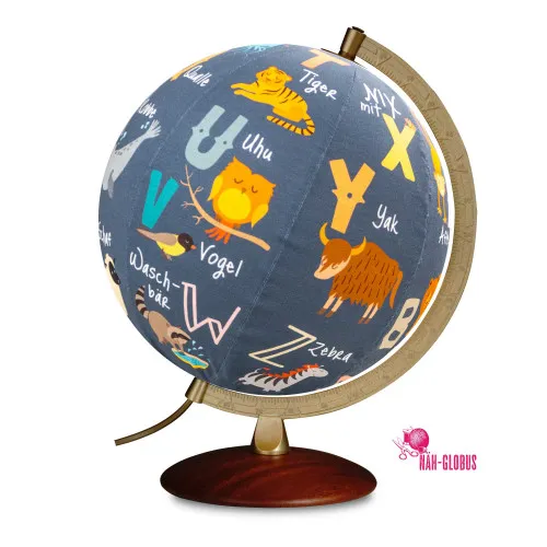 Sewing globe alphabet soup