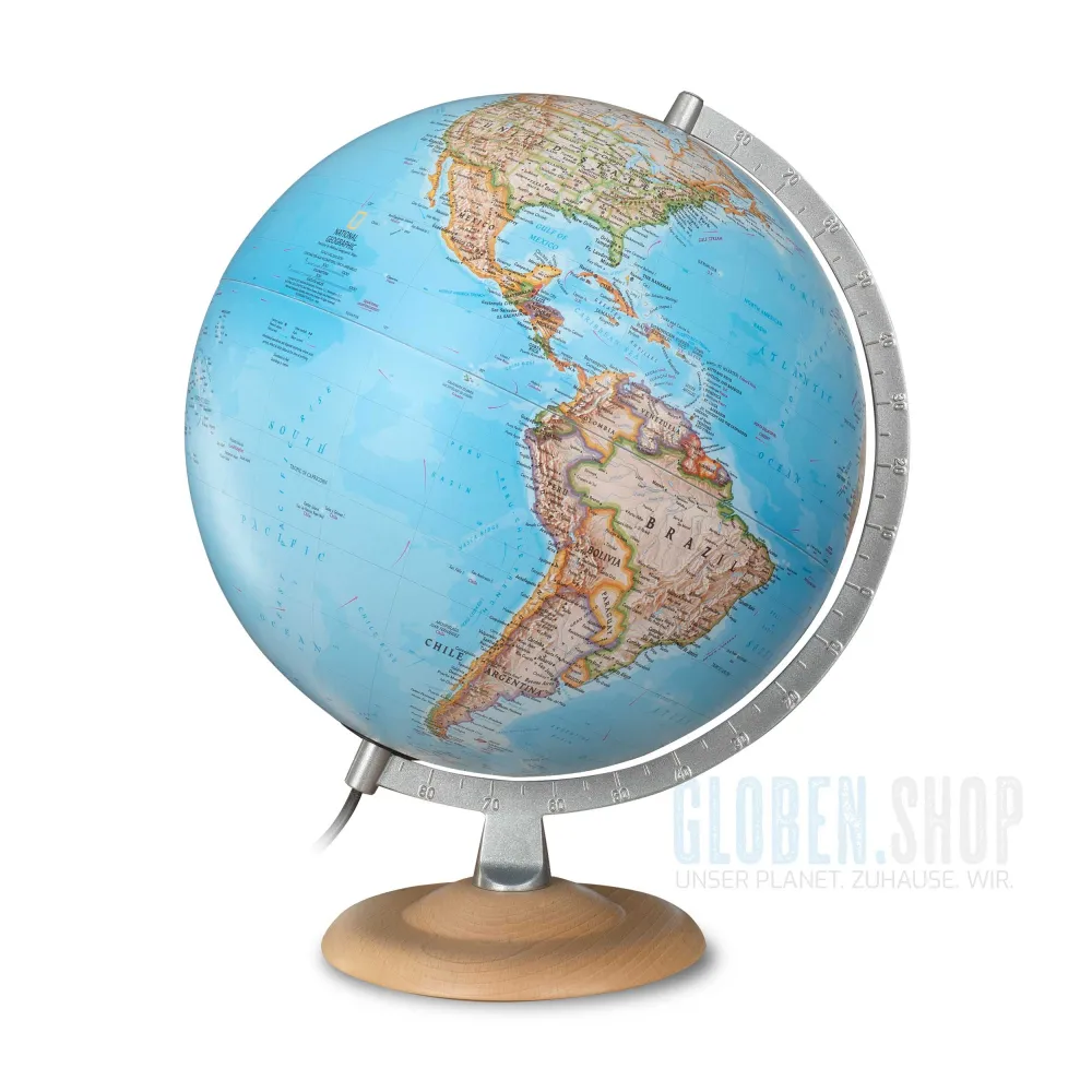 Illuminated globe National Geographic "Neon Silver - Ø 30 cm