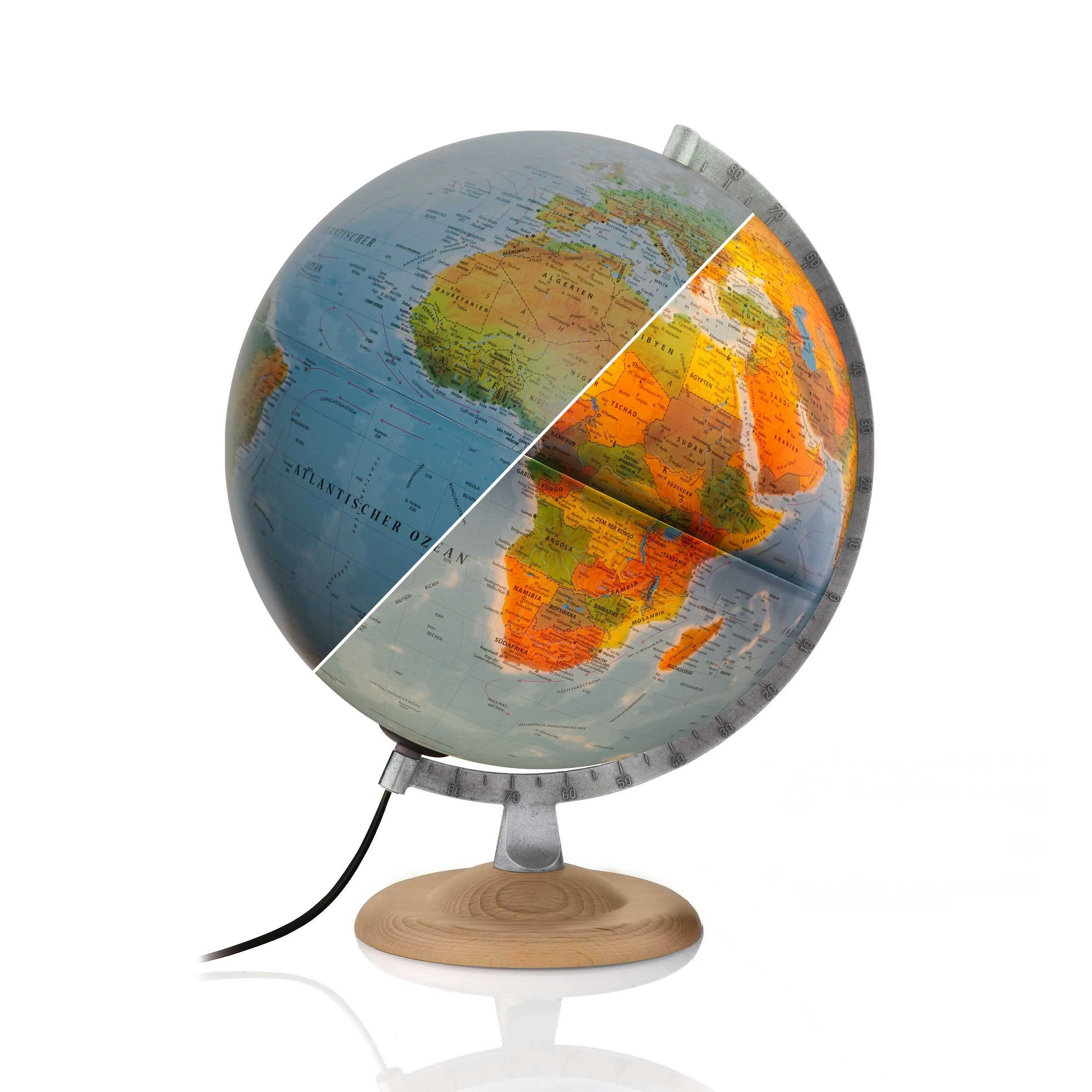 Illuminated globe Atmosphere B4 silver - Ø 30 cm