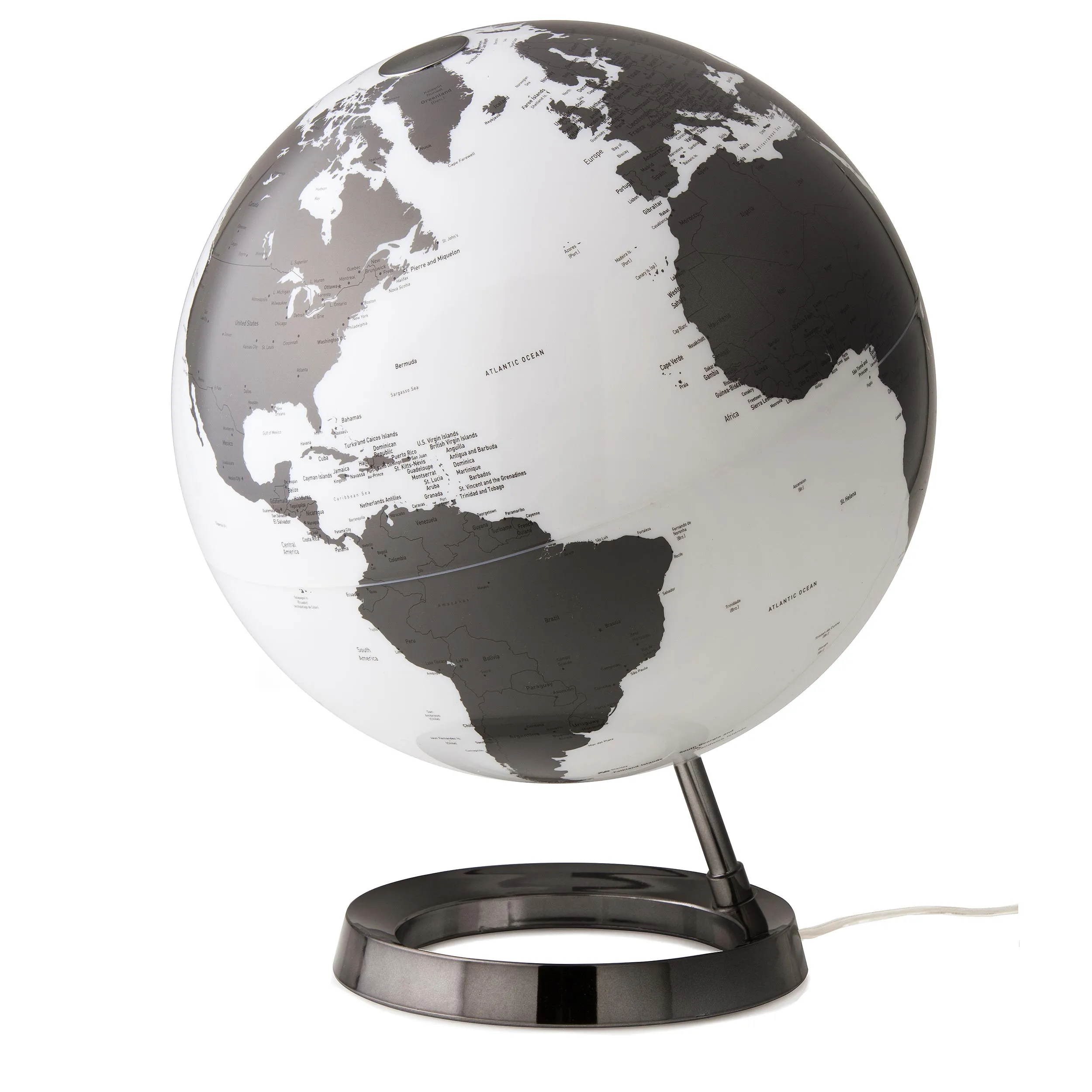 Illuminated globe "Light&Colour" Metal Charcoal - Ø 30 cm