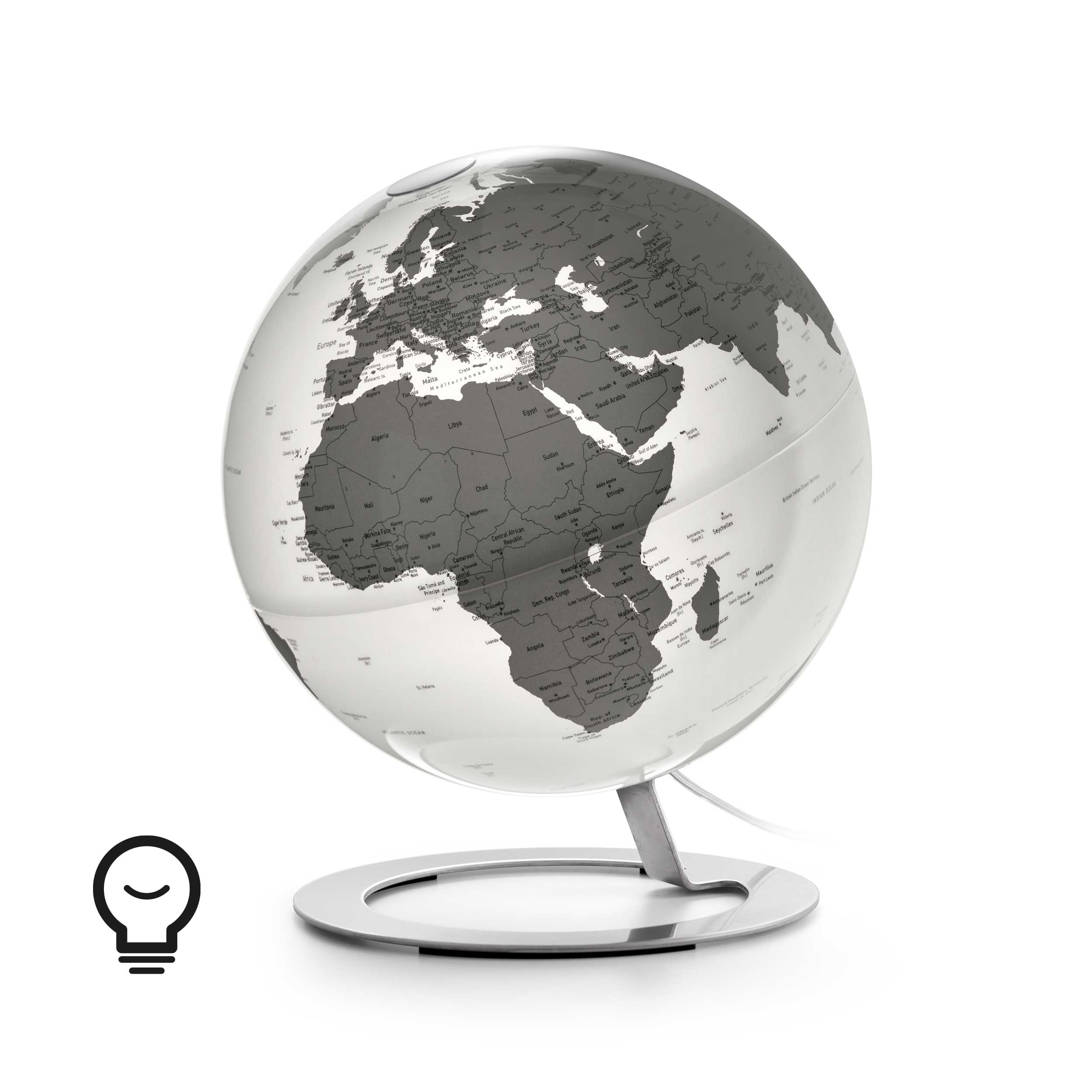 Beleuchteter Design Globus - Atmosphere iGlobe Charcoal - Ø 25 cm