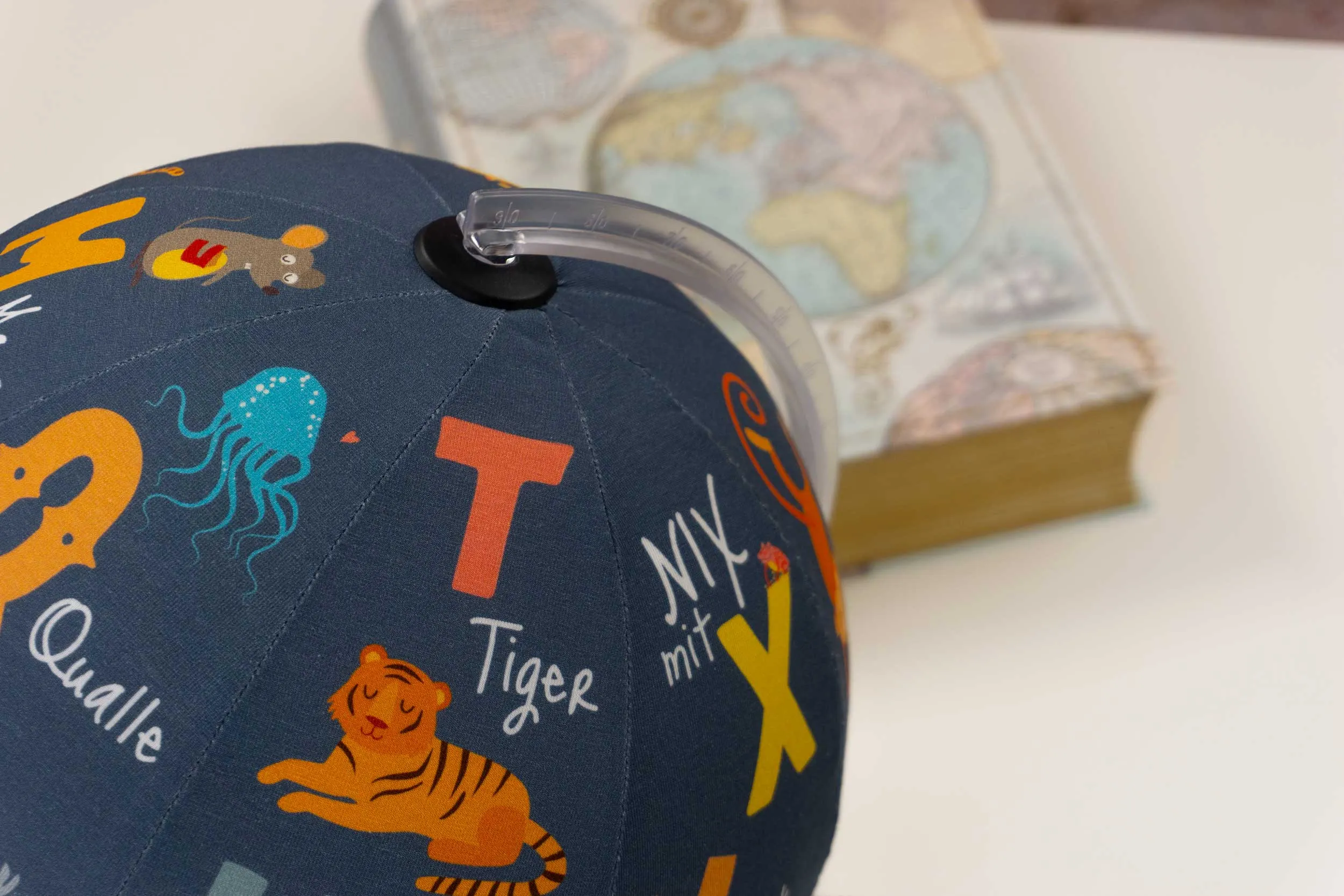 Sewing globe alphabet soup