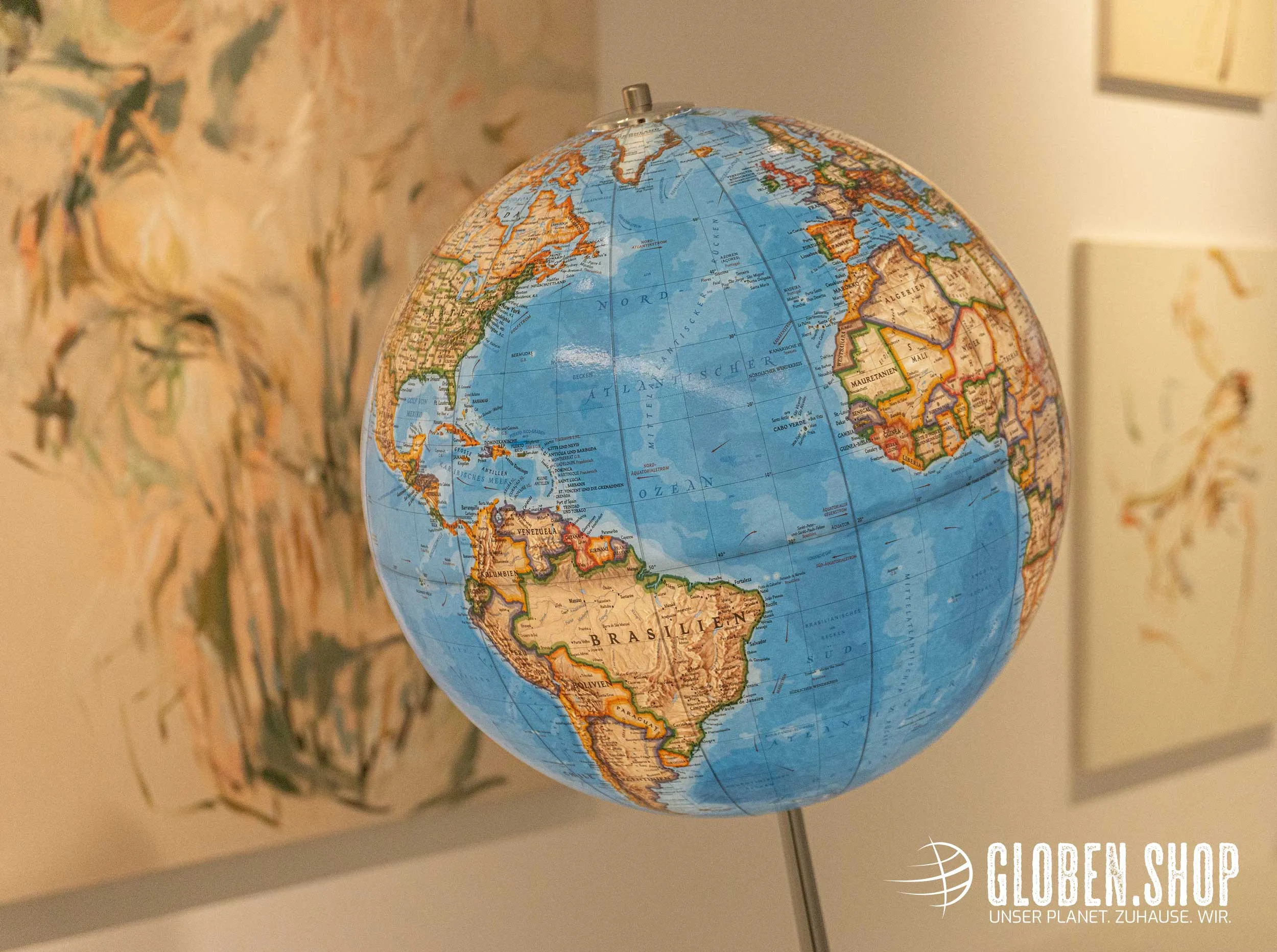 Standing globe - Illuminated globe Cross Classic Ø 50 cm