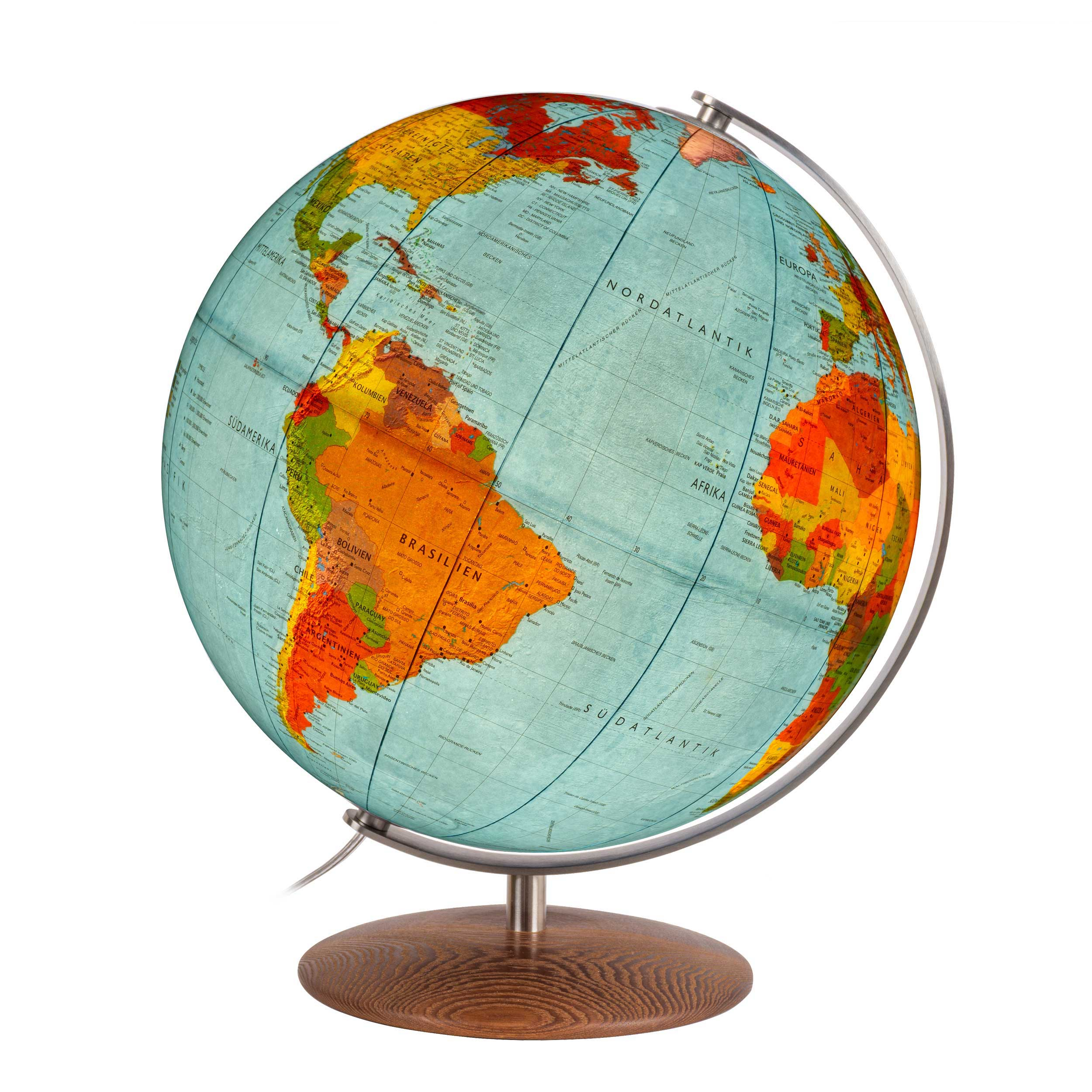 Illuminated hand-laminated table globe DFN 3701 - Ø 37 cm