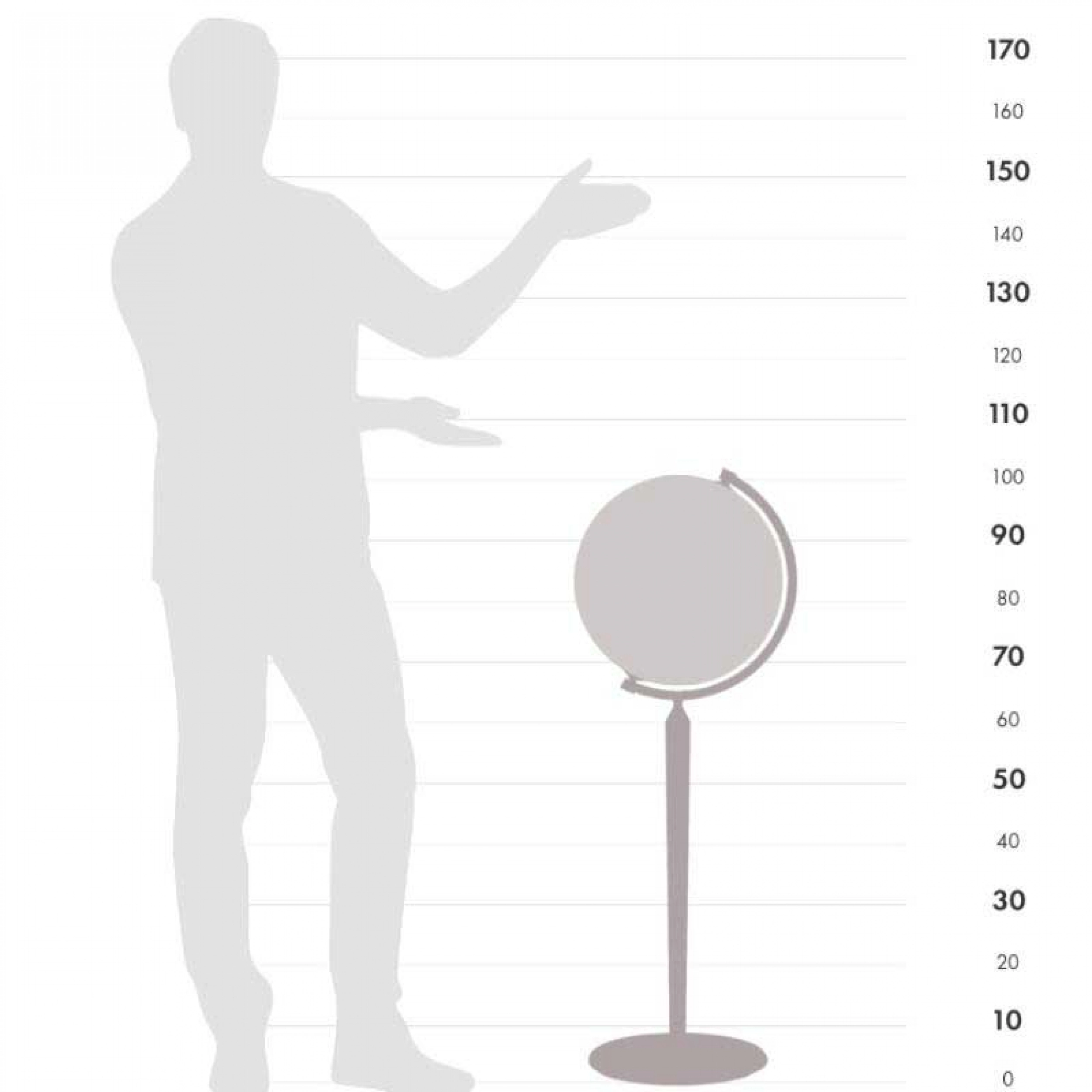 Standing globe Vasco da Gama - Apricot Ø 40 cm