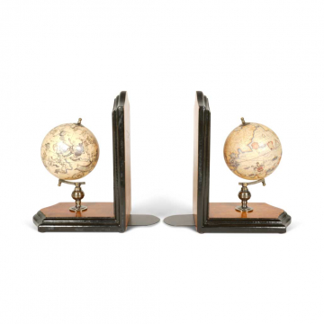 Globus-Buchstützen mit historischer Kartografie
