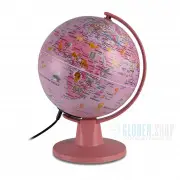 Illuminated mini globe Ø 11 cm - child-friendly pink cartography